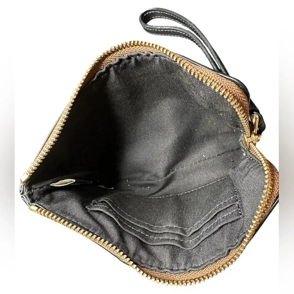 Coach Signature Monogram and Black Leather Wristlet - Picture 3 of 3